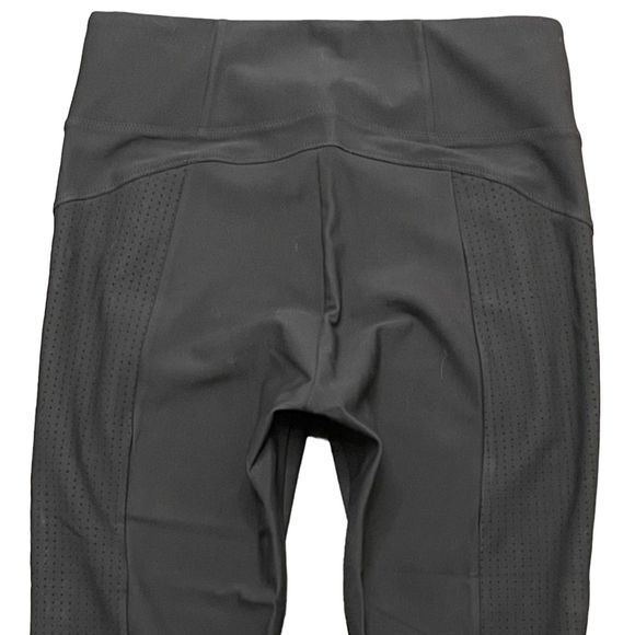 Athleta Stellar Crop Pants Black High Rise Lined Leggings Size M Pockets - Picture 5 of 8